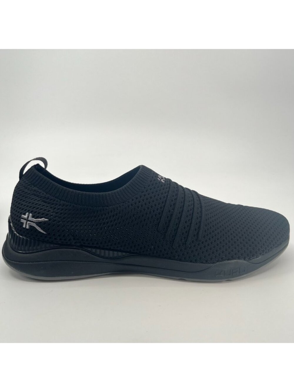 Kuru Stride Womens Size 12 Black Gray Athletic Walking Slip On Shoes Sneakers
